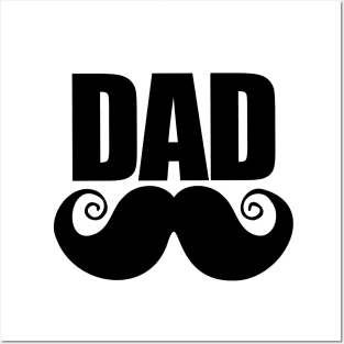 DAD text with mustache Posters and Art
